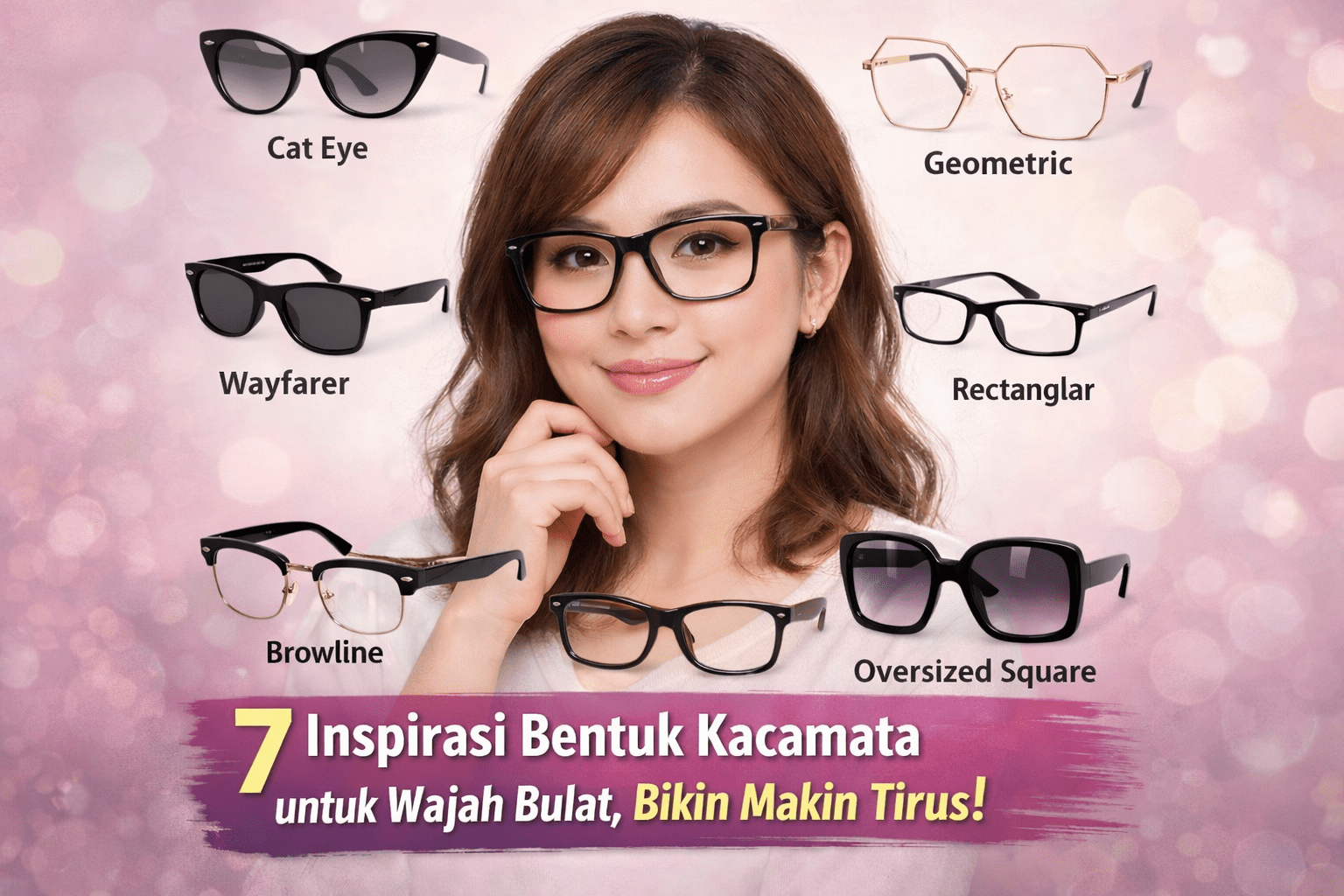 7 Inspirasi Bentuk Kacamata untuk Wajah Bulat, Bikin Makin Tirus!