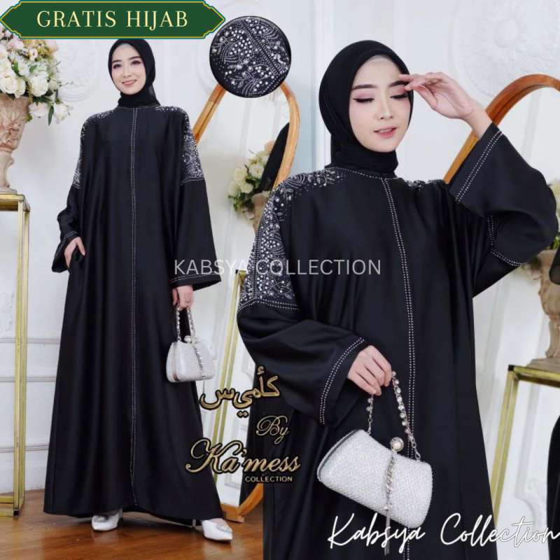 Abaya Hitam Cutting Kimono Luxury